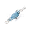 3Pcs 3 Styles Electroplated Natural Quartz Crystal Nuggets Copper Wire Wrapped Pendants PALLOY-JF03128-03-4