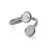 Non-Tarnish 304 Stainless Steel Open Cuff Ring Findings X-STAS-E124-05A-P-2