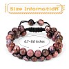 Natural Rhodonite Braided Bead Bracelet BJEW-SW00001-17-2