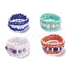 Glass Seed Bead Braided Rings RJEW-MZ00006-1