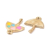 Umbrella with Heart Alloy Enamel Pendants ENAM-B044-02G-3