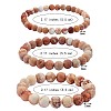 3Pcs 3 Size Natural Imperial Jasper Round Beaded Stretch Bracelets Set BJEW-SW00064-29-7
