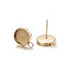 Ion Plating(IP) 304 Stainless Steel Stud Earring Settings STAS-H467-08G-12mm-1