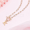 304 Stainless Steel Letter Pendant Necklaces NJEW-LP0001-52K-G-3