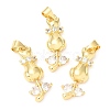 Rack Plating Brass Micro Pave Cubic Zirconia Pendants KK-A185-26G-1