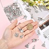 50Pcs 5 Styles Tibetan Style Zinc Alloy Pendants TIBEP-YW0002-36-3