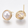 Brass Stud Earring Findings KK-S350-429-2