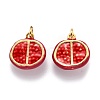Brass Enamel Pendants KK-O140-02G-1