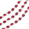 1 Yard Brass Glass Rhinestone Chains KK-NB0003-96A-1