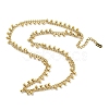 304 Stainless Steel Round Ball Charms Link Chain Necklaces NJEW-G119-01G-1