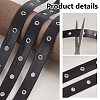 Imitation Leather Ribbon with Platinum Plated Brass Eyelets OCOR-WH0078-136-4