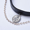 Cowhide Leather Cord Choker Necklaces NJEW-JN02391-2