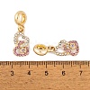 Rack Plating Alloy Crystal & Light Rose Rhinestone European Dangle Charms FIND-C055-18G-3