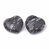 Natural Black Silk Stone/Netstone Heart Love Stones G-S330-13B-2