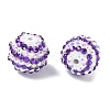 Striped Resin Rhinestone Beads OACR-A037-01A-2