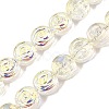 Electroplate Baking Paint Transparent Glass Beads Strands GL-CBA2ED2-05F-1