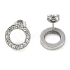 304 Stainless Steel Stud Earrings EJEW-C099-09P-02-3