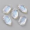 Embossed Glass Rhinestone Pendants GLAA-J101-02B-001SI-1