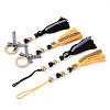 Crafans 4Pcs 2 Style Senior Year Theme Woolen Yarn Tassels Pendant Decorations HJEW-CF0001-18-8