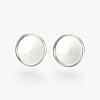 Tarnish Resistant Eco-Friendly 316 Surgical Stainless Steel Stud Earring Settings STAS-F181-01P-14mm-1