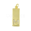 Brass Micro Pave Clear Cubic Zirconia Pendants KK-P266-06G-M-1