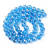 Electroplate Transparent Glass Beads Strands EGLA-N002-34B-D04-2