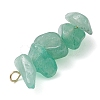 Gradient Color Natural Green Aventurine & Natural Prehnite & Natural Malachite Chip Beaded Pendants PALLOY-JF02795-05-5