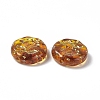 Golden Metal Enlaced Acrylic Beads OACR-H019-07-3