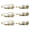 6Pcs Skeleton Halloween Zinc Alloy Brooch JEWB-FH0002-37AG-1