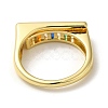 Rack Plating Golden Brass Micro Pave Clear Cubic Zirconia Finger Rings RJEW-M162-05G-01-3
