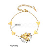 304 Stainless Steel & Plastic Pearl Link Bracelets WGC0E81-01-1