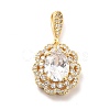 Brass Micro Pave Clear Cubic Zirconia Pendants KK-I695-024G-1