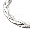 Non-Tarnish 304 Stainless Steel Interlocking Herringbone Chain Bracelet for Men Women BJEW-H554-01P-2