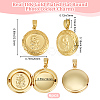 6Pcs Brass Locket Pendants KK-BBC0015-49-2