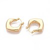 Rhombus Brass Hoop Earrings EJEW-T047-109G-2