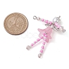 Glass Seed & Acrylic Pearl Beaded Big Pendants PALLOY-MZ00194-03-2