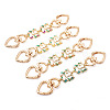 4Pcs 4 Colors Cat Back Shaped Alloy Enamel Heart Link Bag Strap AJEW-TAC00035-2