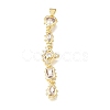 Brass Micro Pave Clear Cubic Zirconia Big Pendants KK-E802-18G-B-1