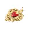 Rack Plating Brass Enamel Pendants KK-S372-01G-05-2