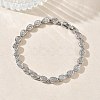 Teardrop Brass Micro Pave Clear Cubic Zirconia Link Chain Bracelets for Women BJEW-C156-07A-P-2