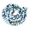 Electroplate Opaque Glass Beads Strands EGLA-A034-P8mm-S16-2