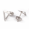Non-Tarnish 201 Stainless Steel Stud Earring Findings with Hole EJEW-A071-29P-2