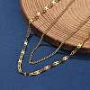 304 Stainless Steel 8 Shaped Link Chain Double Layered Necklaces for Women NJEW-U050-02D-G-2