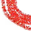Electroplate Transparent Glass Beads Strands GL-CBA7A17-01A-03-3