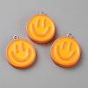 Opaque Resin Enamel Pendants RESI-WH0036-20C-2