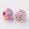 Handmade Polymer Clay Beads FM10mmY-2