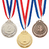 6Pcs 3 Colors Zinc Alloy Medals NJEW-GL0001-01-1