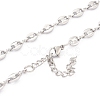 Non-Tarnish 304 Stainless Steel Coffee Bean Chain Necklaces NJEW-O123-01P-2