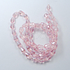 Electroplate Glass Beads Strands X-EGLA-R008-6x4mm-12-2
