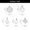 12Pcs 6 Styles Stainless Steel Pendants STAS-SZ0002-20-2